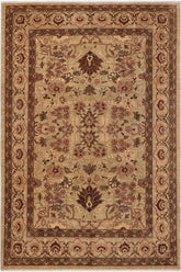 handmade Traditional Kafkaz Taupe Tan Hand Knotted RECTANGLE 100% WOOL area rug 9 x 12